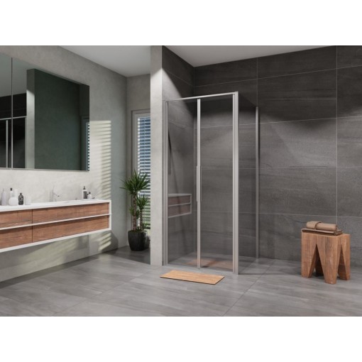 Sprchový kout čtverec otevírací dvoukřídlý Tadao 900x900, chrom, čiré sklo