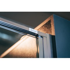 Sprchové dveře otevírací s pevným segmentem Tadao 1400, chrom, čiré sklo