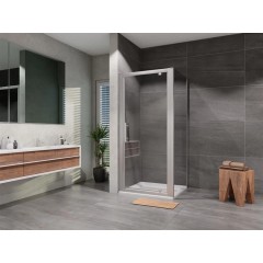 Sprchový kout čtverec otevírací jednodílný Elisa 800x800, chrom, čiré sklo