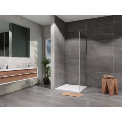 Boční stěna Elisa 800, chrom, matné sklo