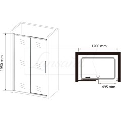 Sprchový kout obdélník posuvný Alvaro 1200x800, chrom, čiré sklo