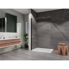 Sprchová zástěna Walk-IN 1000, černá, čiré sklo