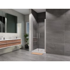 Sprchové dveře otevírací dvoukřídlé Elisa 1000, chrom, čiré sklo