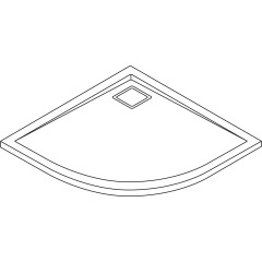 SanSwiss LIVADA SanSwiss sprchová vanička LIVADA z litého mramoru, čtvrtkruh 90x90x3,5 cm, bílá, sifon na kratší straně vaničky W20R5509004