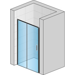 SanSwiss TOP-LINE S Jednodílné posuvné dveře s pevnou stěnou v rovině levé TLS2GSM10607