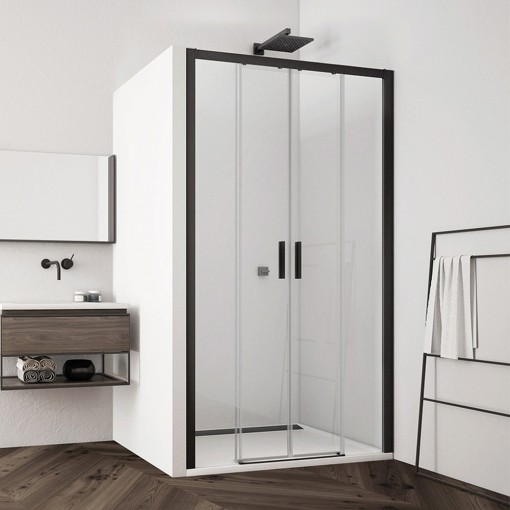 SanSwiss TOP-LINE S Dvoudílné posuvné dveře s 2 pevnými stěnami v rovině TLS4SM10607