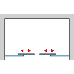 SanSwiss TOP-LINE S Dvoudílné posuvné dveře s 2 pevnými stěnami v rovině TLS41200130