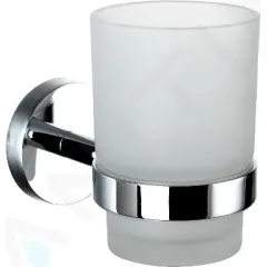 kielle Sklenka na kartáčky a pastu s držákem, matné sklo/chrom 40002010