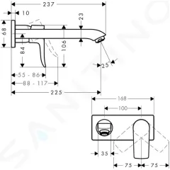 Hansgrohe Umyvadlová baterie pod omítku, chrom 31086000