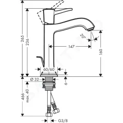 Hansgrohe Umyvadlová baterie s výpustí, chrom 31302090
