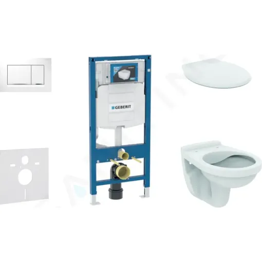 Geberit Set předstěnové instalace, klozet Alpha se sedátkem, tlačítko Sigma30, bílá/chrom 111.300.00.5 NR5