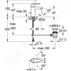 Grohe Umyvadlová baterie s výpustí, chrom 23328000