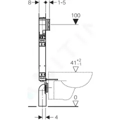 Geberit Předstěnová instalace pro závěsné WC, výška 1,09 m 110.790.00.1