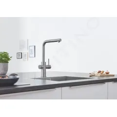 Grohe Dřezová baterie Connected, s chladícím zařízením a filtrací, supersteel 31539DC0