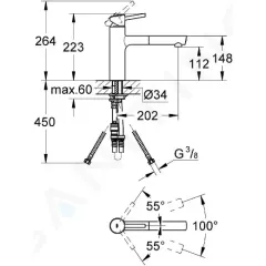 Grohe Páková dřezová baterie, chrom 31129001