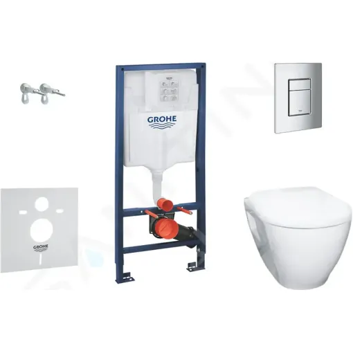 Grohe Set předstěnové instalace, klozetu Serel a sedátka softclose, tlačítko Skate Cosmopolitan, chrom 38528SET-KH