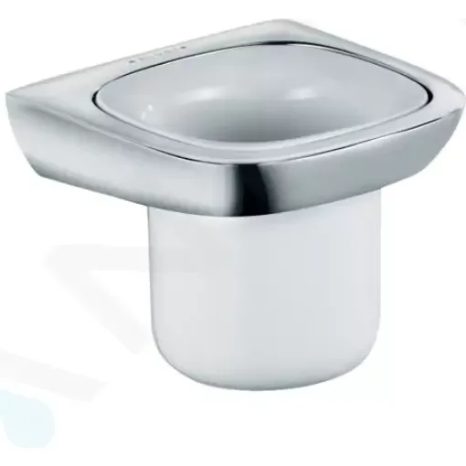 Kludi Pohárek na kartáčky a pastu s držákem, bílá/chrom 5397505