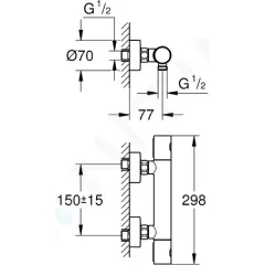Grohe Termostatická sprchová baterie, kartáčovaný tmavý grafit 34065AL2