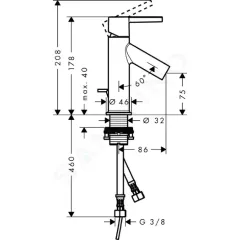 Axor Páková baterie pro umývátka 180, chrom 10102000