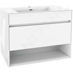kielle Skříňka s umyvadlem 80 cm, lesklá bílá 50027S810