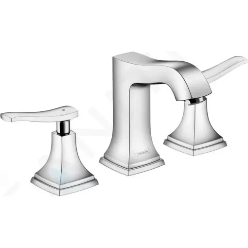 Hansgrohe Tříotvorová umyvadlová baterie 110 s páčkovou rukojetí, s odtokovou soupravou s táhlem, chrom 31330000
