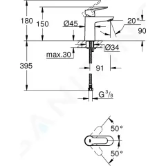 Grohe Umyvadlová baterie, chrom 23330000