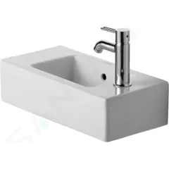Duravit Umývátko 50x25 cm, s přepadem, s otvorem pro baterii vpravo, bílá 0703500008