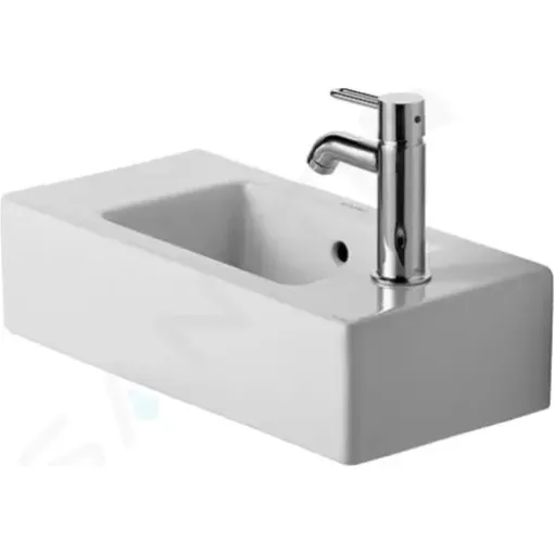 Duravit Umývátko 50x25 cm, s přepadem, s otvorem pro baterii vpravo, bílá 0703500008