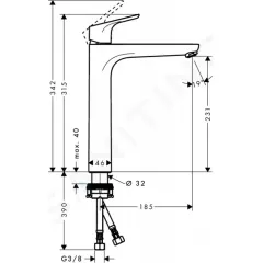 Hansgrohe Umyvadlová baterie 230, chrom 31532000