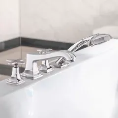 Hansgrohe Čtyřotvorová baterie na okraj vany s rukojetí ve tvaru kříže, chrom 31449000