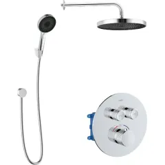 kielle Sprchový set s termostatickou baterií pod omítku, pro 2 spotřebiče, s příslušenstvím a tělesem, chrom 20602SPT20