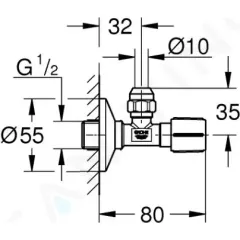Grohe Rohový ventil, matná černá 220732430