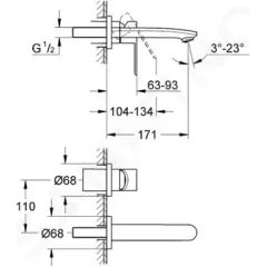 Grohe Umyvadlová 2-otvorová baterie, chrom 19571002