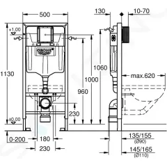 Grohe Předstěnový instalační set pro závěsné WC 38528001
