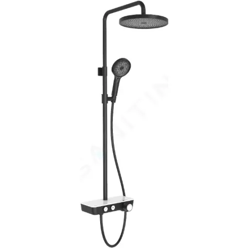 kielle Sprchový set s termostatem 26 cm, 3 proudy, černá/bílá 20602004