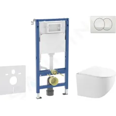 Geberit Set předstěnové instalace, kompaktního klozetu Gaia a sedátka softclose, tlačítko Delta, bílá SANI11CA3150B