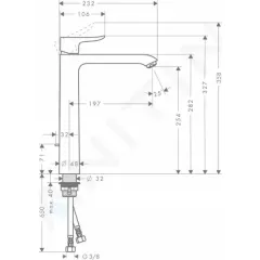 Hansgrohe Baterie pro umyvadlovou mísu, s výpustí, chrom 31082000
