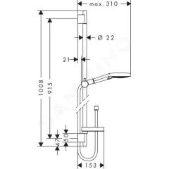 Hansgrohe Sprchová souprava 120 3jet P se sprchovou tyčí 90 cm, chrom 27667000