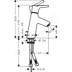 Hansgrohe Umyvadlová baterie s výpustí, LowFlow 3,5 l/min, chrom 72015000