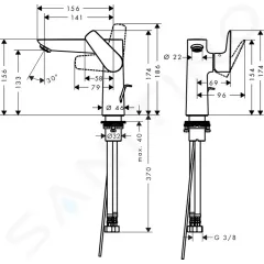 Hansgrohe Umyvadlová baterie s výpustí, chrom 71754000
