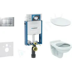 Geberit Set předstěnové instalace, klozet Alpha se sedátkem, tlačítko Sigma20, chrom mat/chrom 110.302.00.5 ND7