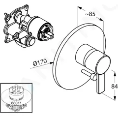 Kludi Baterie pod omítku pro 2 spotřebiče, chrom 386500575