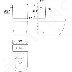 Grohe Splachovací nádrž, 38x17 cm, boční napouštění, alpská bílá 39333000