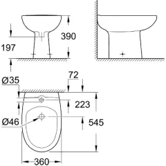 Grohe Stojící bidet s přepadem, alpská bílá 39432000