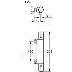 Grohe Termostatická sprchová baterie, chrom 34561000