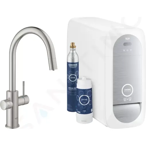 Grohe Dřezová baterie Connected, s chladícím zařízením a filtrací, supersteel 31541DC0
