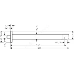 Hansgrohe Sprchové rameno, 41 cm, matná černá 24337670