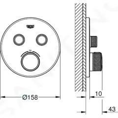 Grohe Termostatická sprchová baterie pod omítku, 2 ventily, supersteel 29119DC0