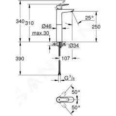 Grohe Baterie pro umyvadlovou mísu, chrom 23761000