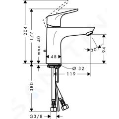 Hansgrohe Umyvadlová baterie s výpustí, CoolStart, chrom 31621000